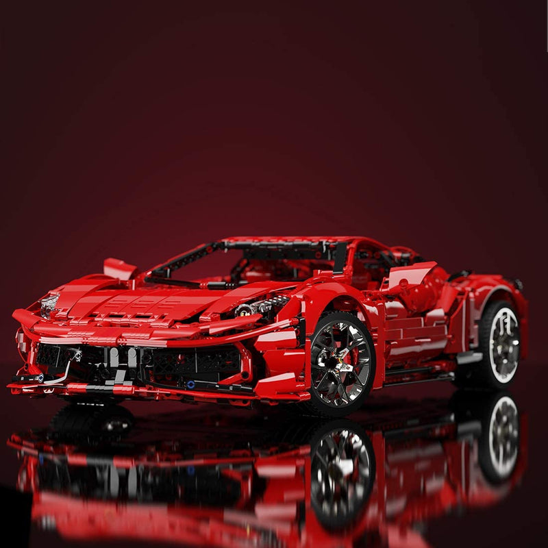 Ferrari 458 Italia Technik Sportwagen Modell, 3380 Teile Technik Rennwagen Modellbausatz, Technik Klemmbausteine Auto Bauset Kompatibel mit Lego Technic