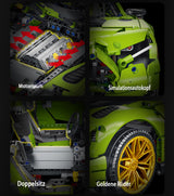 Technik Benz AMG GTR, 2898 Teile Technik Sportwagen Motorisierte Modell, Technik Ferngesteuert Auto Custom Bausteine Kompatibel mit Lego Technik
