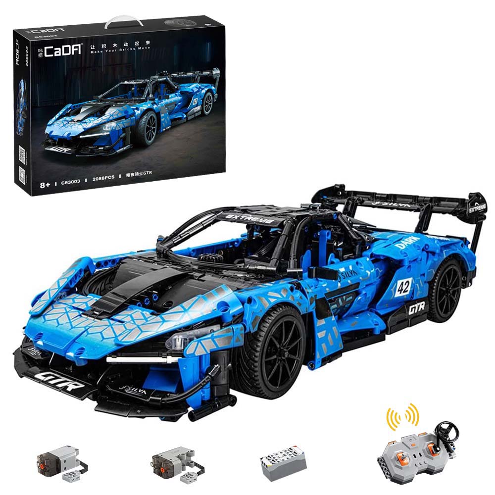 Technik Auto für Mclaren Senna, CADA C63003W, 2088 Teile Technik Sportwagen Motorisierte Modell, Technik Ferngesteuert Auto Custom Bausteine Kompatibel mit Lego Technik