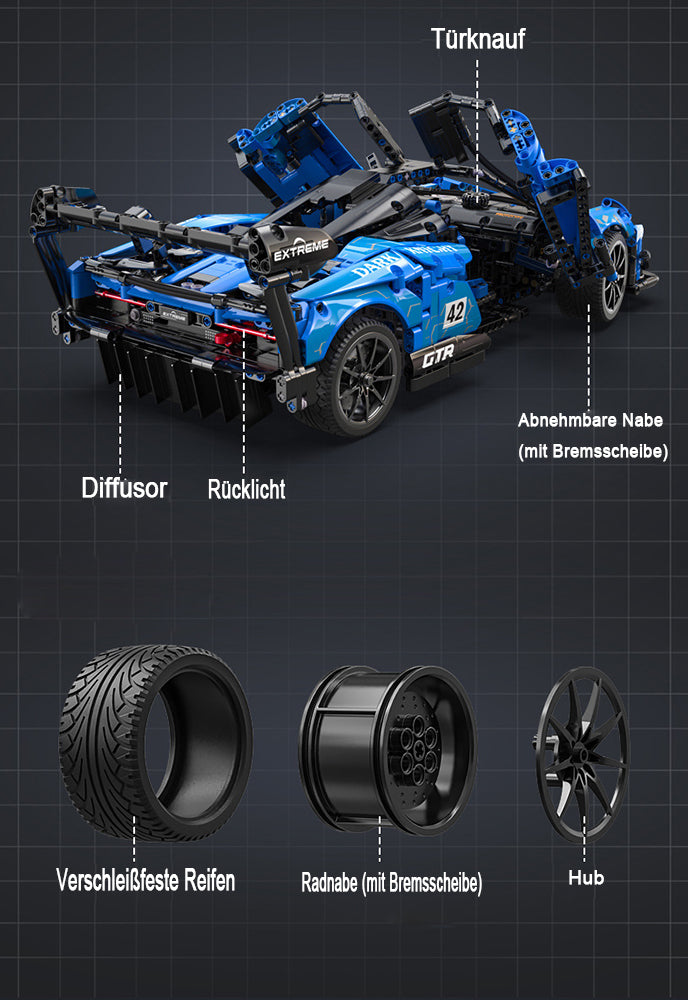 Technik Auto für Mclaren Senna, CADA C63003W, 2088 Teile Technik Sportwagen Motorisierte Modell, Technik Ferngesteuert Auto Custom Bausteine Kompatibel mit Lego Technik