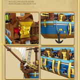 Piratenschiff Modell, 3162 Teile Segelschiff Modell Piratenschiff groß Modelbau Schiff Klemmbausteine Kompatibel mit Lego Schiffe