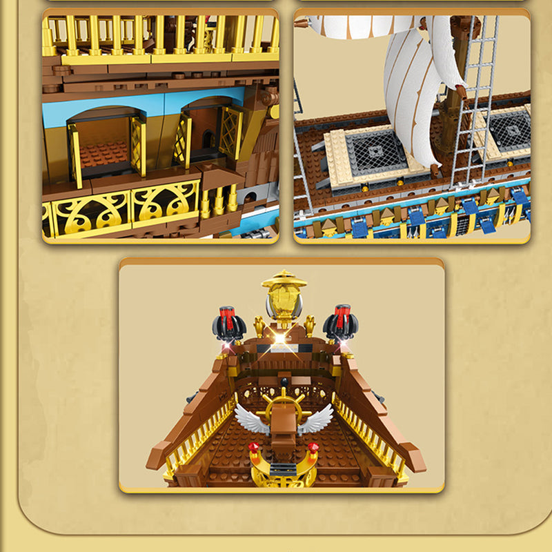 Piratenschiff Modell, 3162 Teile Segelschiff Modell Piratenschiff groß Modelbau Schiff Klemmbausteine Kompatibel mit Lego Schiffe