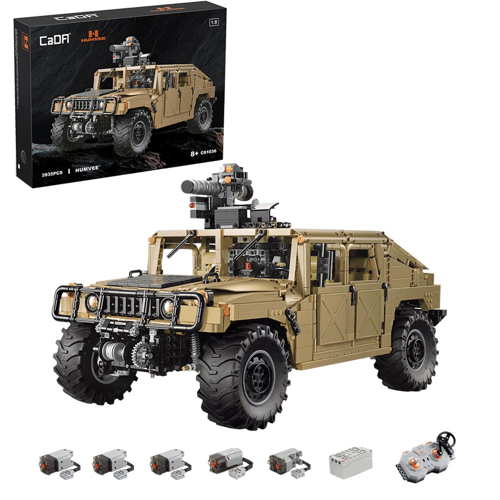 Technik Humvee 4X4 Offorader, Technik Ferngesteuert Geländewagen mit 5 Motoren, 3935 Teile Bausatz Kompatibel mit Lego Technik