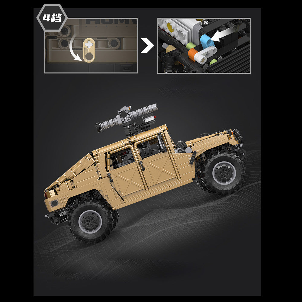 Technik Humvee 4X4 Offorader, Technik Ferngesteuert Geländewagen mit 5 Motoren, 3935 Teile Bausatz Kompatibel mit Lego Technik