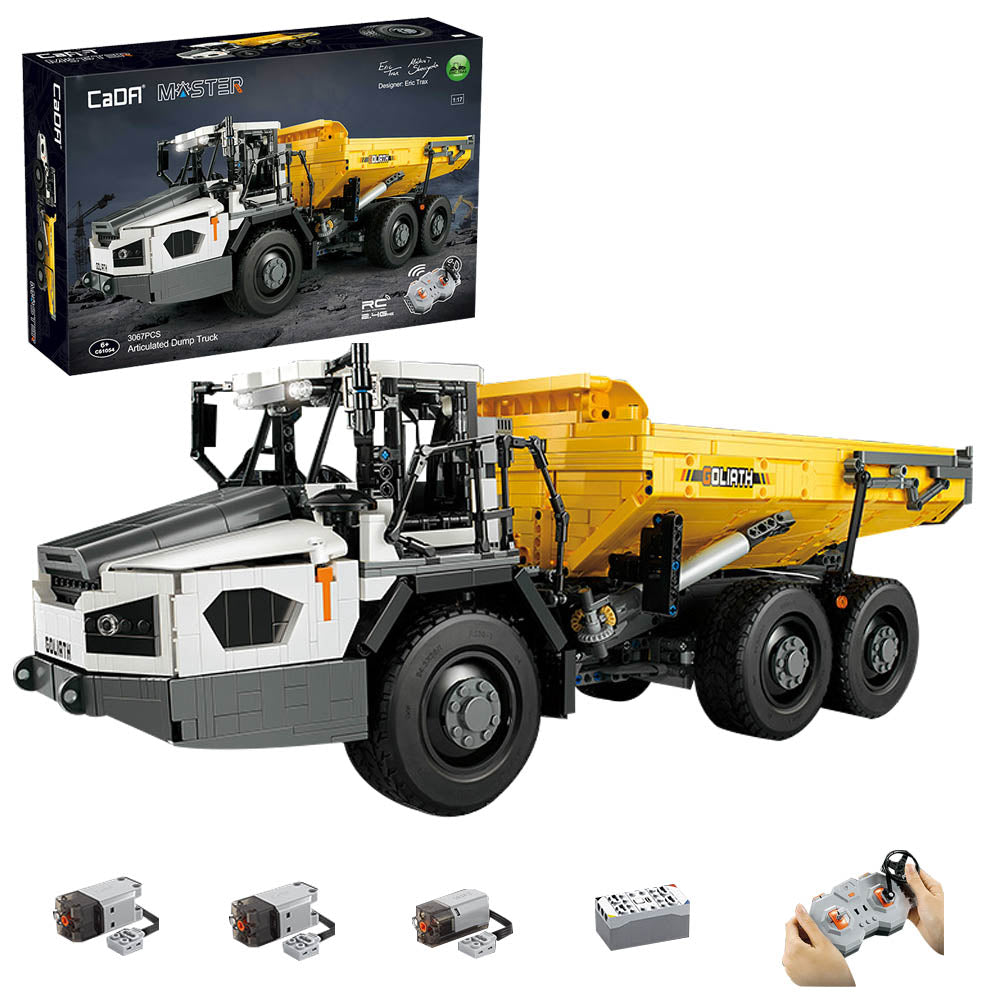 Technik Dumper, CADA C61054W, 3067 Teile Technic Ferngesteuert Auto Motorisierte Modell mit Motoren, App Steuerung, Custom Bausteine Kompatibel mit Lego Technik