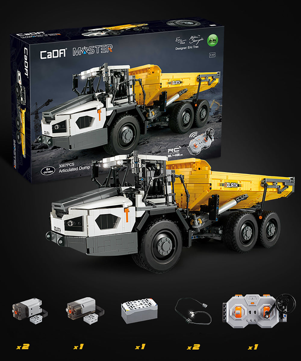 Technik Dumper, CADA C61054W, 3067 Teile Technic Ferngesteuert Auto Motorisierte Modell mit Motoren, App Steuerung, Custom Bausteine Kompatibel mit Lego Technik