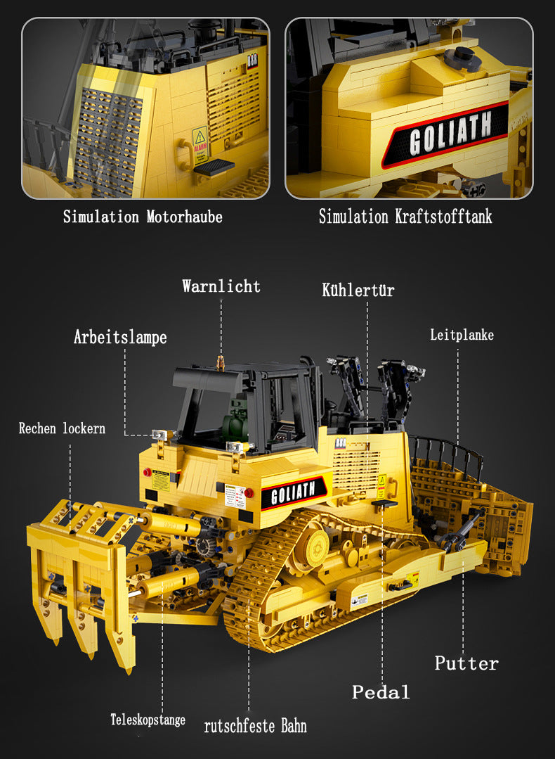 CADA Master C61056w Technik Bulldozer Mit 7 Motoren, 2826 Teile Technic Raupen-Bulldozer groß Bausatz Kompatibel mit Lego Technik