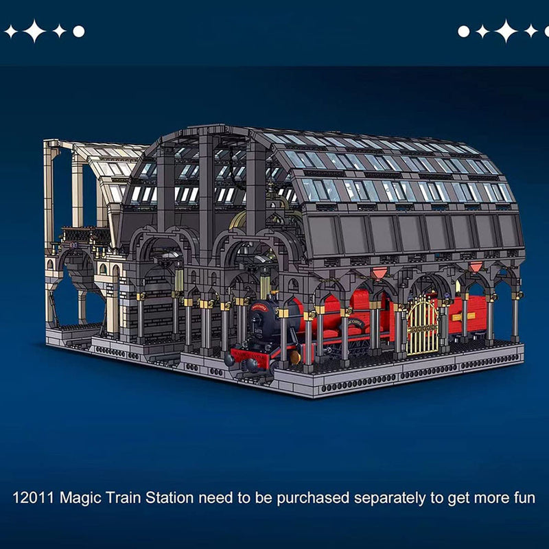 Magischer Bahnhof Modell, Mould King 12011, 3318 Teile Bahnhof Modular Building Moc Klemmbausteine Kompatibel mit Lego