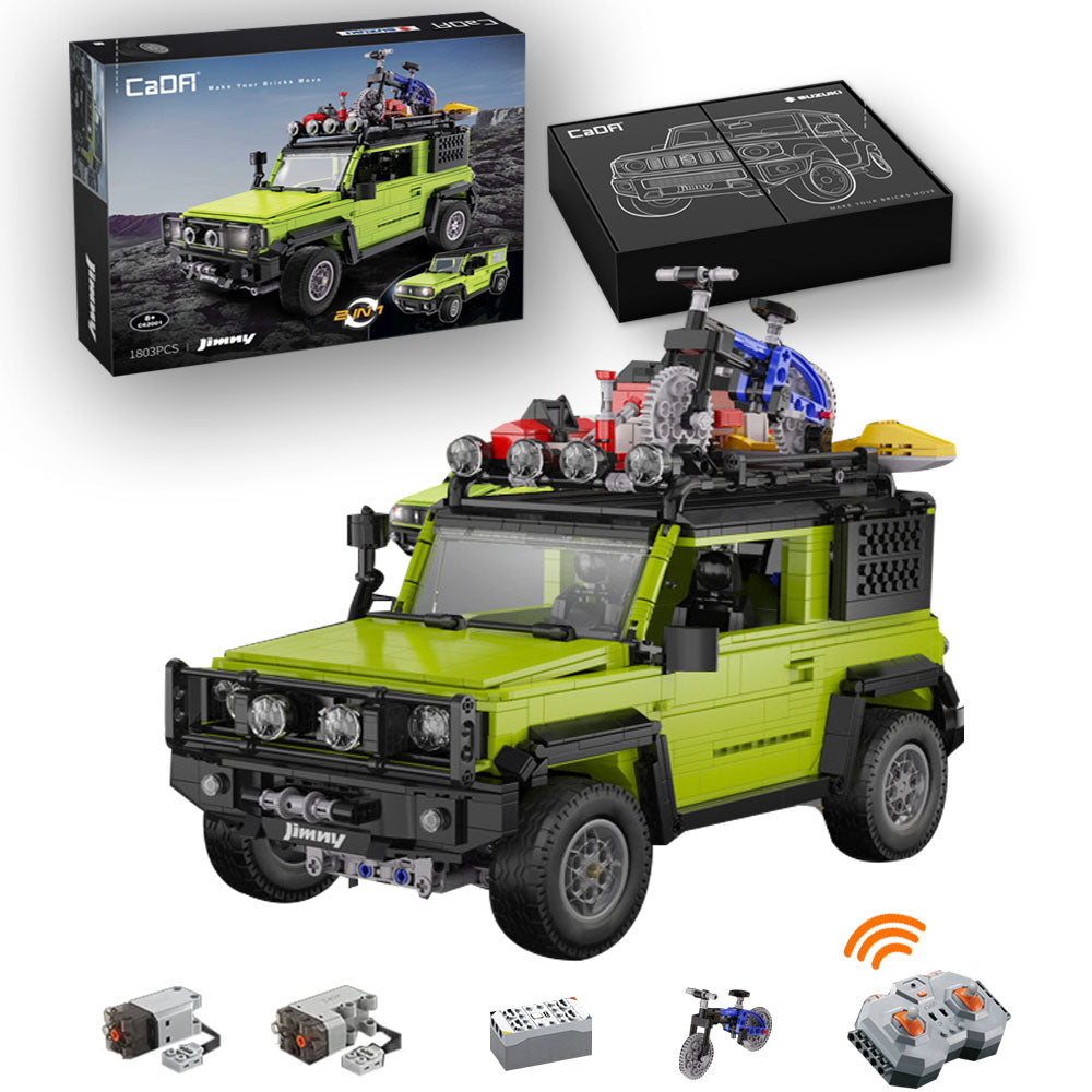 Technik Suzuki Jimny Modell, 1803 Teile Technik Ferngesteuert Offroader Modell mit Motoren, Technik Geländewagen Bausatz Kompatibel mit Lego Technik