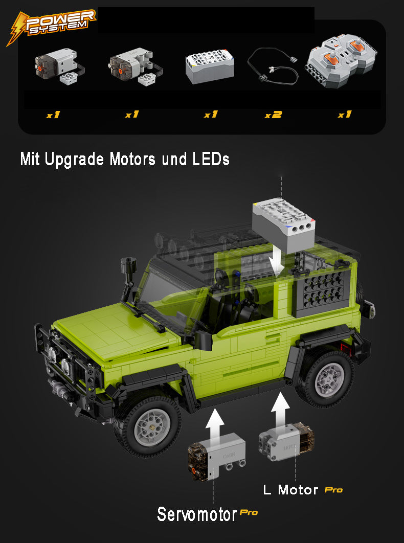 Technik Suzuki Jimny Modell, 1803 Teile Technik Ferngesteuert Offroader Modell mit Motoren, Technik Geländewagen Bausatz Kompatibel mit Lego Technik