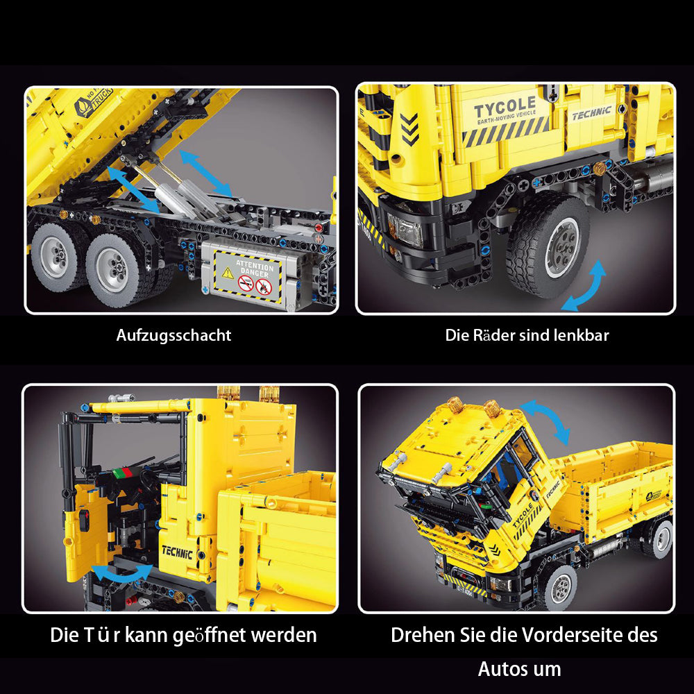 Technik Muldenkipper Ferngesteuert Modell, 2531 Teile Technik Kipper Technic Ferngesteuertes Auto mit Motor Modellbau Klemmbausteine Kompatibel mit Lego Technik