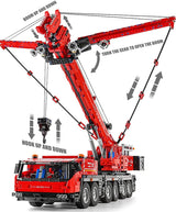 Technik LKW Kran Modell, 4460 Teile Technik Schwerlastkran Technic Ferngesteuert Kranwagen mit 5 Motor Moc Bauset Kompatibel mit Lego Technik