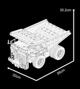 Technik Liebherr Dumper mit 6 Motoren, App Steuerung Modellbausatz, QC-YC22005 Technik LKW Ferngesteuert Dumper Bauset Kompatibel mit Lego Technik