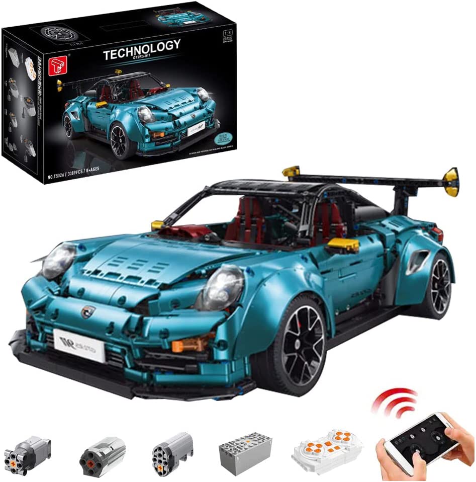 Technik Auto für Porsche 911 GT2 RS, TGL T5026 Technik Sportwagen Ferngesteuert, Technik Supercar Motorisierte Modell Custom Bausteine Kompatibel mit Lego Technik, 3XL