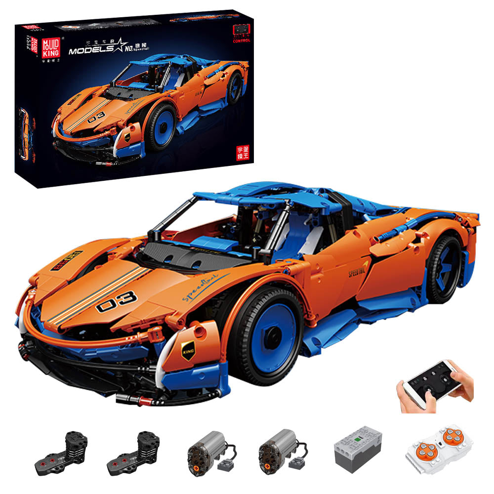 Technik Supercar Mclaren Speedtail 13098, Technik Sportwagen Ferngesteuert, 1883 Teile Technik Auto Motorisierte Modell mit Motoren, Custom Bausteine Kompatibel mit Lego Technik