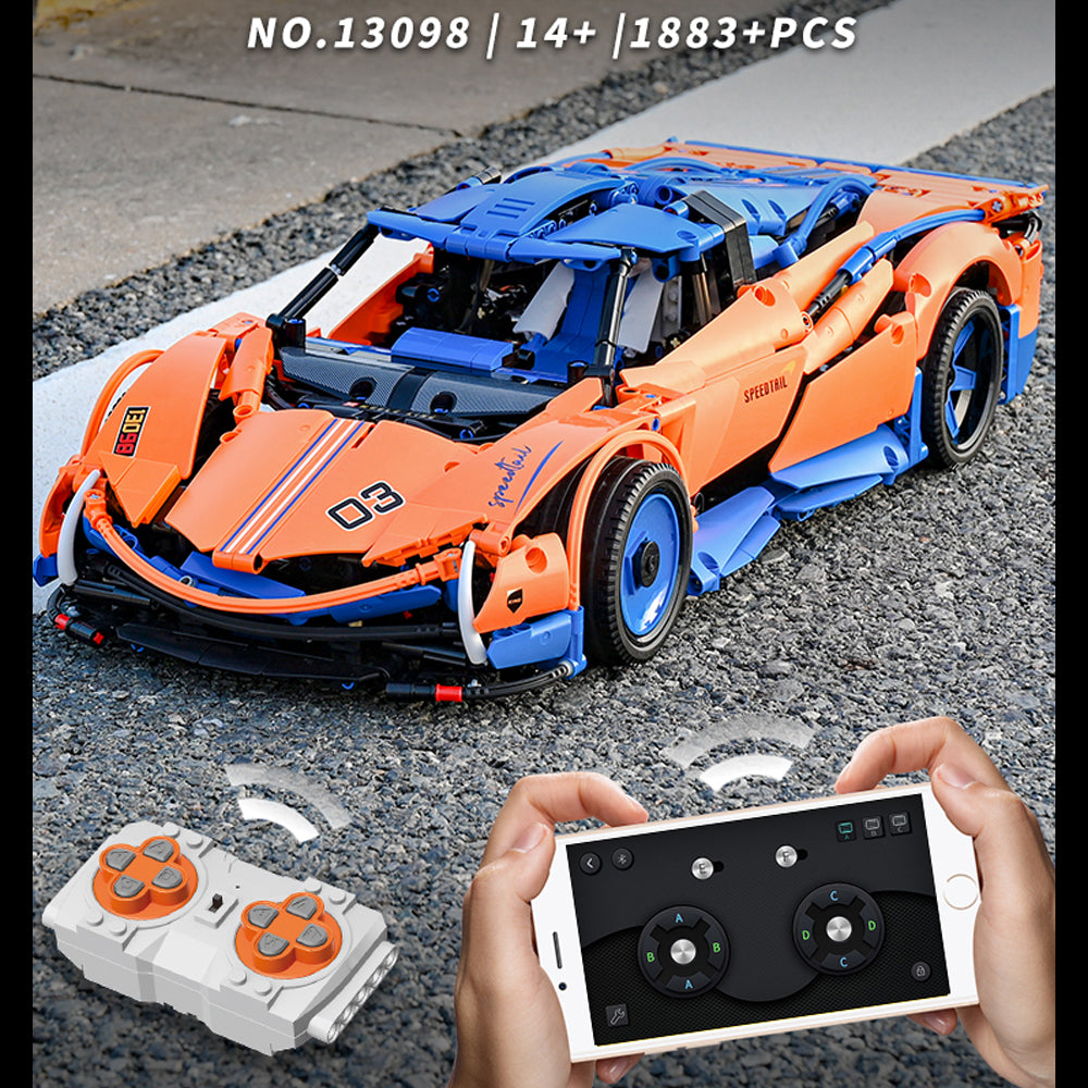 Technik Supercar Mclaren Speedtail 13098, Technik Sportwagen Ferngesteuert, 1883 Teile Technik Auto Motorisierte Modell mit Motoren, Custom Bausteine Kompatibel mit Lego Technik