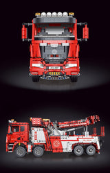 Technik LKW Feuerwehrauto Modell, 4883 Teile Technik Feuerwehr LKW mit Kran, 7 Motoren Bauset Kompatibel mit Lego Technik (Upgrade Version)