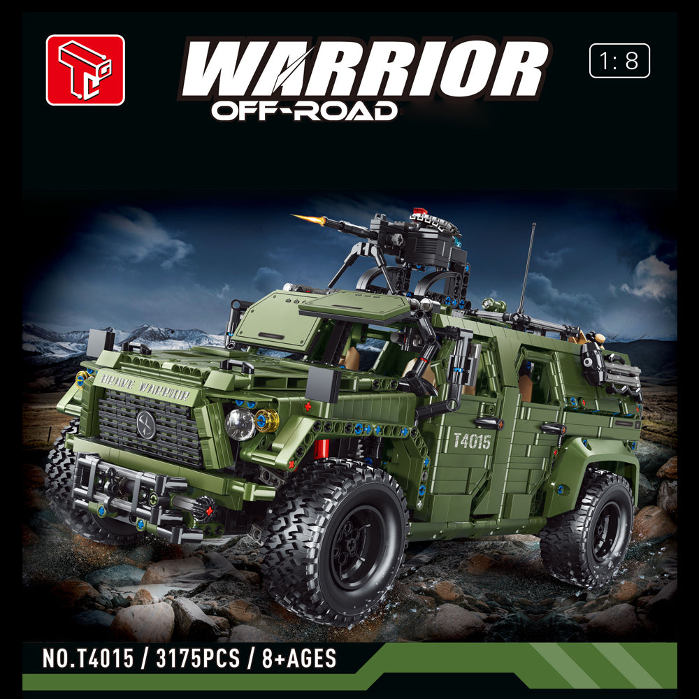 Technik Auto für Humvee 1:8 Modell, 3175 Teile Technik Offroader 4x4 Ferngesteuert Geländewage Motorisierte Modell, Custom Bausteine Kompatibel mit Lego Technik