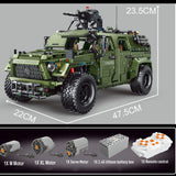 Technik Auto für Humvee 1:8 Modell, 3175 Teile Technik Offroader 4x4 Ferngesteuert Geländewage Motorisierte Modell, Custom Bausteine Kompatibel mit Lego Technik