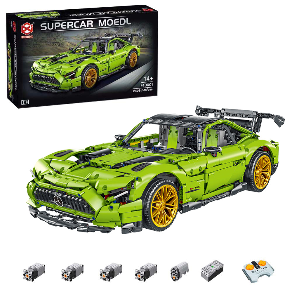 Technik Benz AMG GTR, 2898 Teile Technik Sportwagen Motorisierte Modell, Technik Ferngesteuert Auto Custom Bausteine Kompatibel mit Lego Technik