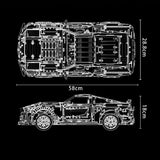 Technik Auto für Ford Mustang Shelby GT500, Technic Auto Ferngesteuert mit 5 Motor Bausatz, 3386 Teile Technik-Modell Kompatibel mit Lego Technik Ford