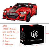 Technik Auto für Ford Mustang Shelby GT500, Technic Auto Ferngesteuert mit 5 Motor Bausatz, 3386 Teile Technik-Modell Kompatibel mit Lego Technik Ford