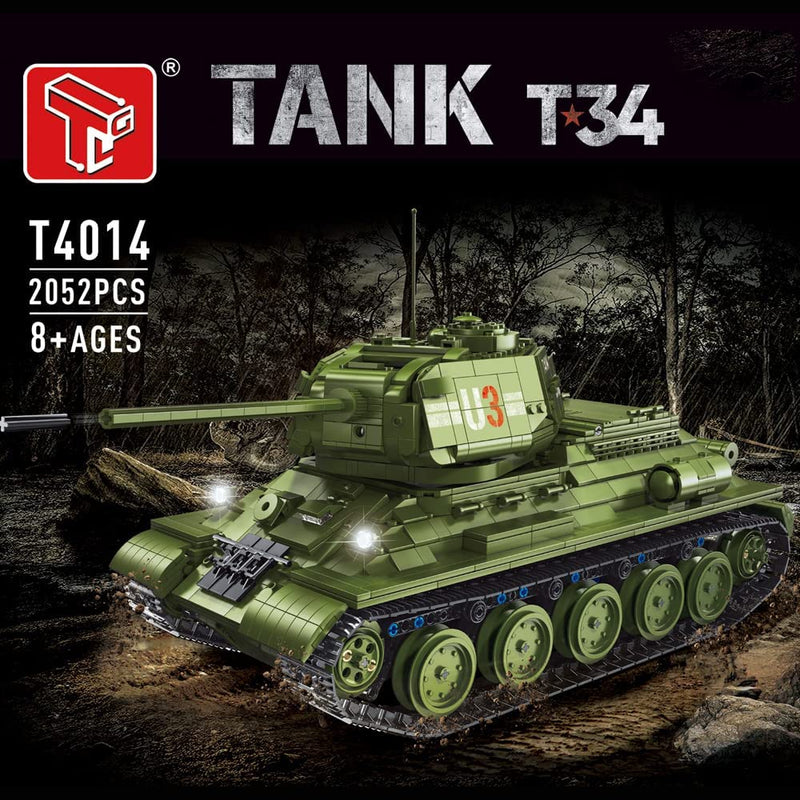Technik Panzer T 34 Tank Modell, 2052 Teile Technik Panzer Ferngesteuert Panzer Motorisierte Modell, Custom Bausteine Kompatibel mit Lego Technik