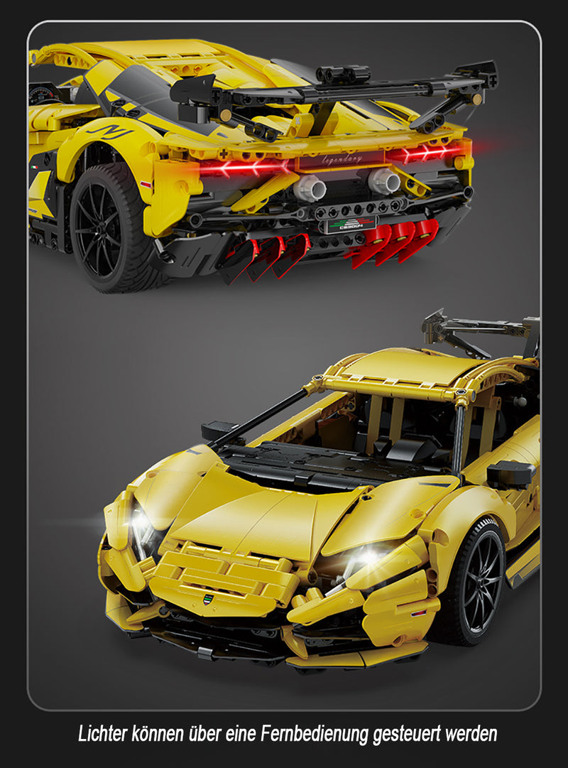 Technik Lamborghini Aventador LP700 Supersportwagen Modell, Technik Sportwagen Mit LED Beleuchtung Technik ferngesteuert Auto mit Motor Bausatz Kompatibel mit Lego Technik