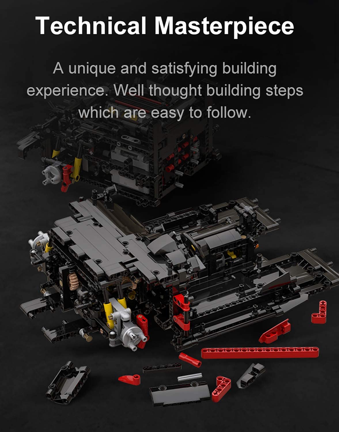 CADA C61043w Technic Bausteine Sportwagen Auto für Ferrari 488 Pista, 3236 Teile, 1: 8 Bausatz für Technische Rennbausteine, Kompatibel mit lego technik