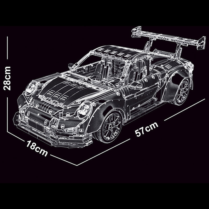 Technik Porsche GT2 RS Modell, TGL T5026 Technik Ferngesteuert Auto Modell mit App-Kontroller Klemmbausteine Bausatz Kompatibel mit Lego Technik