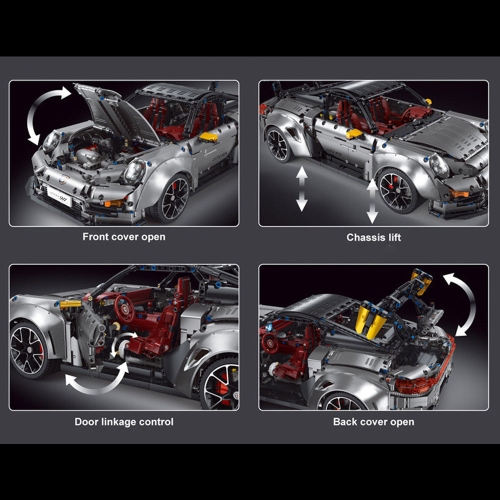 Technik Porsche GT2 RS Modell, TGL T5026 Technik Ferngesteuert Auto Modell mit App-Kontroller Klemmbausteine Bausatz Kompatibel mit Lego Technik