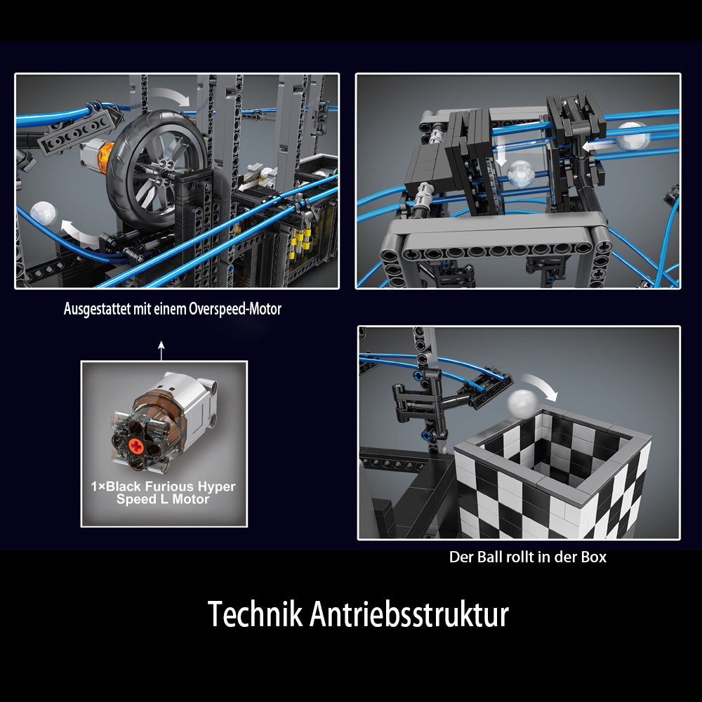 Creator Achterbahn Creator Rollercoaster Modell, 2438 Teile Creator Achterbahn mit Motor Bauset Kompatibel mit Lego Technik