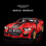 Technik Ford Mustang Shelby GT500 Sportwagen, 3386 Teile Technik Ferngesteuert Auto mit 5 Motor Custome Bausteine Bauset Kompatibel mit Lego Technik