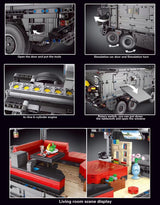 Technik Wohnwagen T4009, Technik 8x8 Off-Road Truck, 6068 Teile Technic Ferngesteuert Auto Motorisierte Modell mit 5 Motoren, Campingaufbau, Custom Bausteine Kompatibel mit Lego Technik