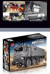 Technik Wohnwagen T4009, Technik 8x8 Off-Road Truck, 6068 Teile Technic Ferngesteuert Auto Motorisierte Modell mit 5 Motoren, Campingaufbau, Custom Bausteine Kompatibel mit Lego Technik