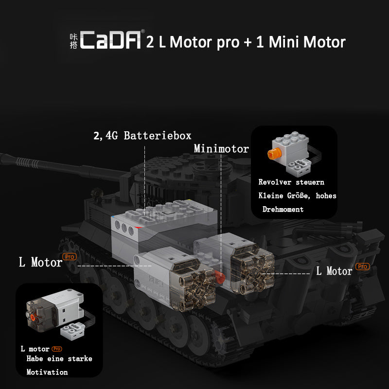 CADA C61071 Technik Panzer, 925 Teile Technik Tank Technic Ferngesteuert Panzer mit Motor Bausatz Kompatibel mit Lego Technik