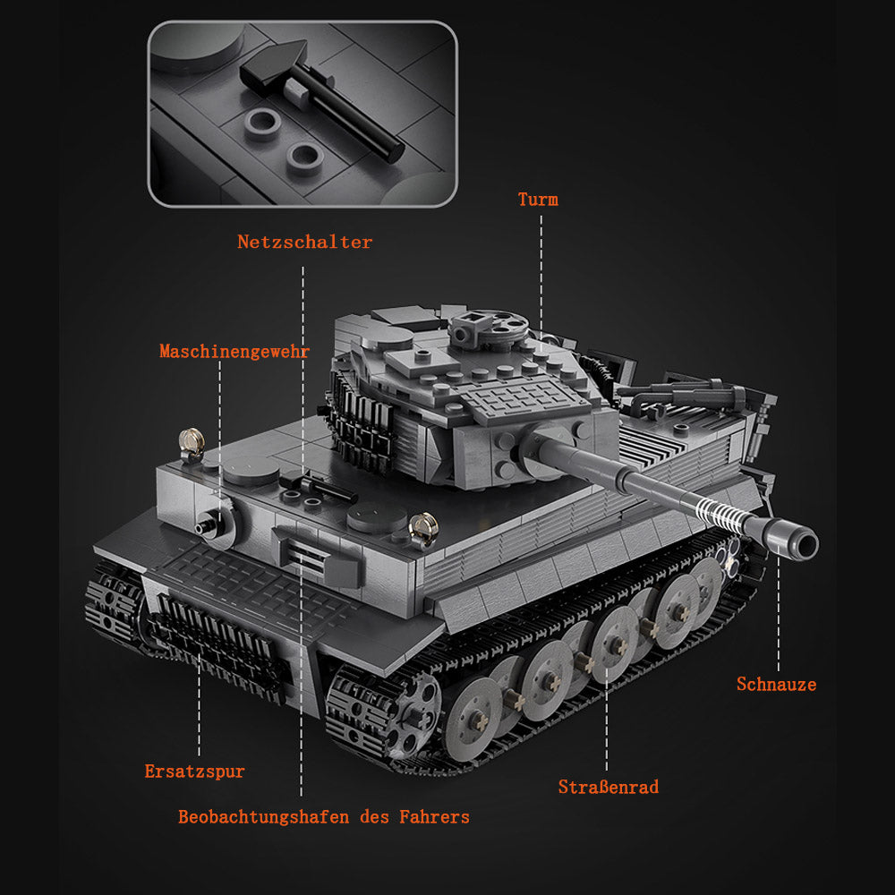 CADA C61071 Technik Panzer, 925 Teile Technik Tank Technic Ferngesteuert Panzer mit Motor Bausatz Kompatibel mit Lego Technik