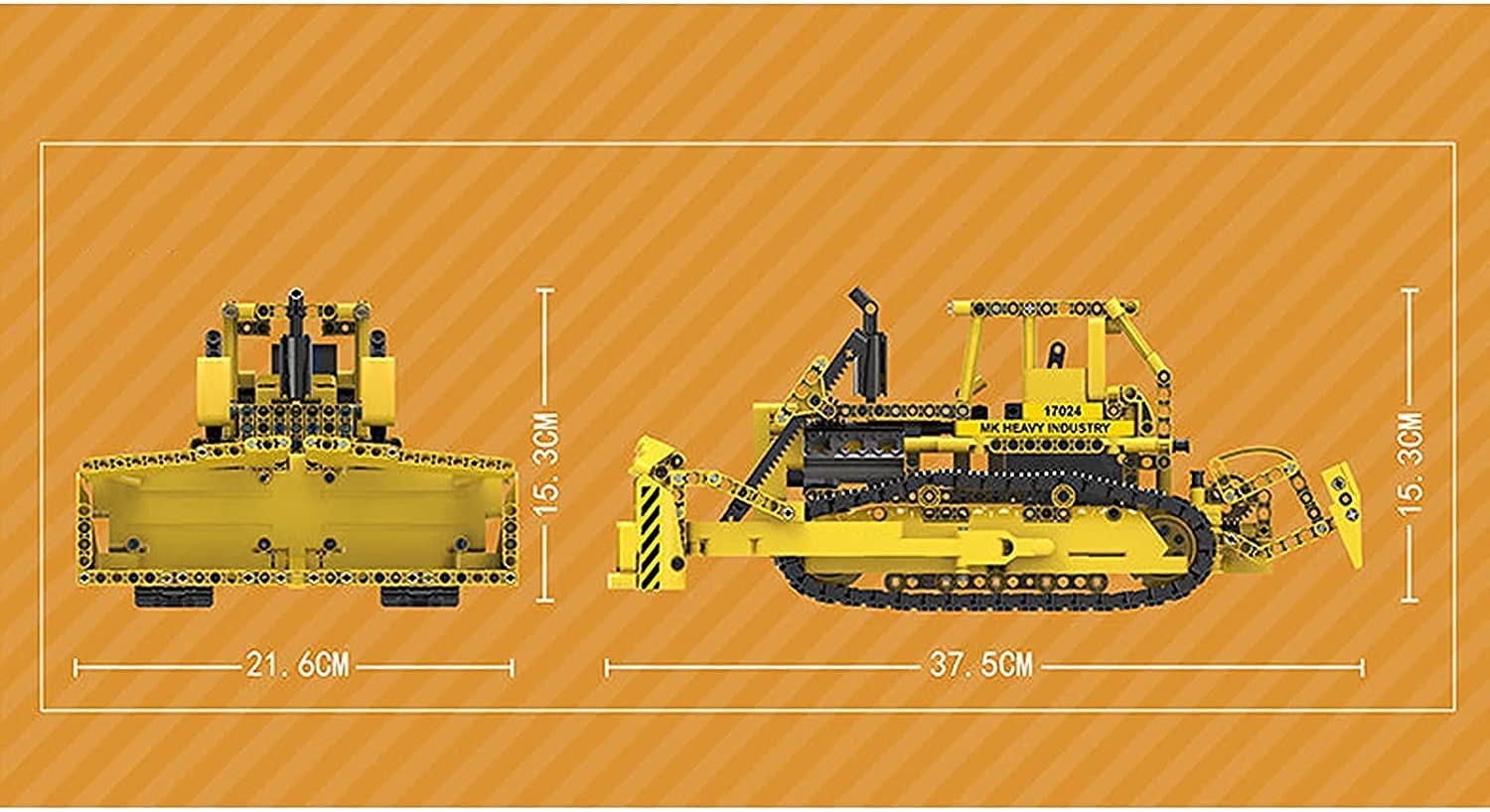 Technik Radlader Ferngesteuert, Mould King 17024, Technik Ferngesteuert Radlader mit 4 Motor, Fernbedienung und App Kontroller Bausatz Moc Klemmbausteine Kompatibel mit Lego Technik