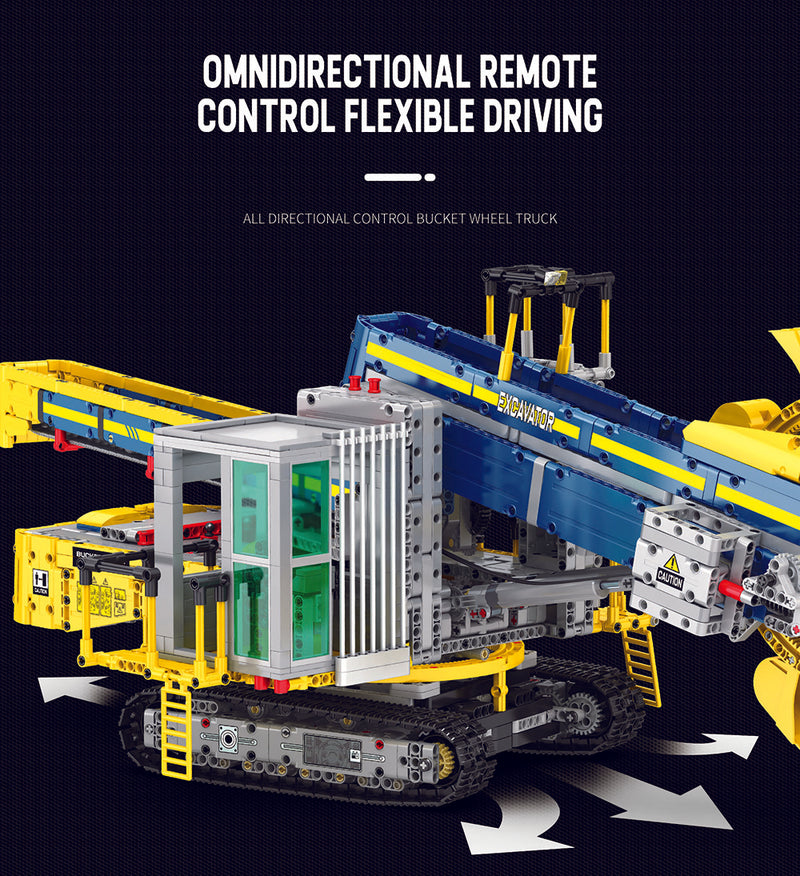 Technik Bagger Ferngesteuert 22017, Technik Bagger Mit Schaufelrad ferngesteuert Bagger Modell, 3188 Teile Technik Bagger Modell Kompatibel mit Lego Technik Bagger