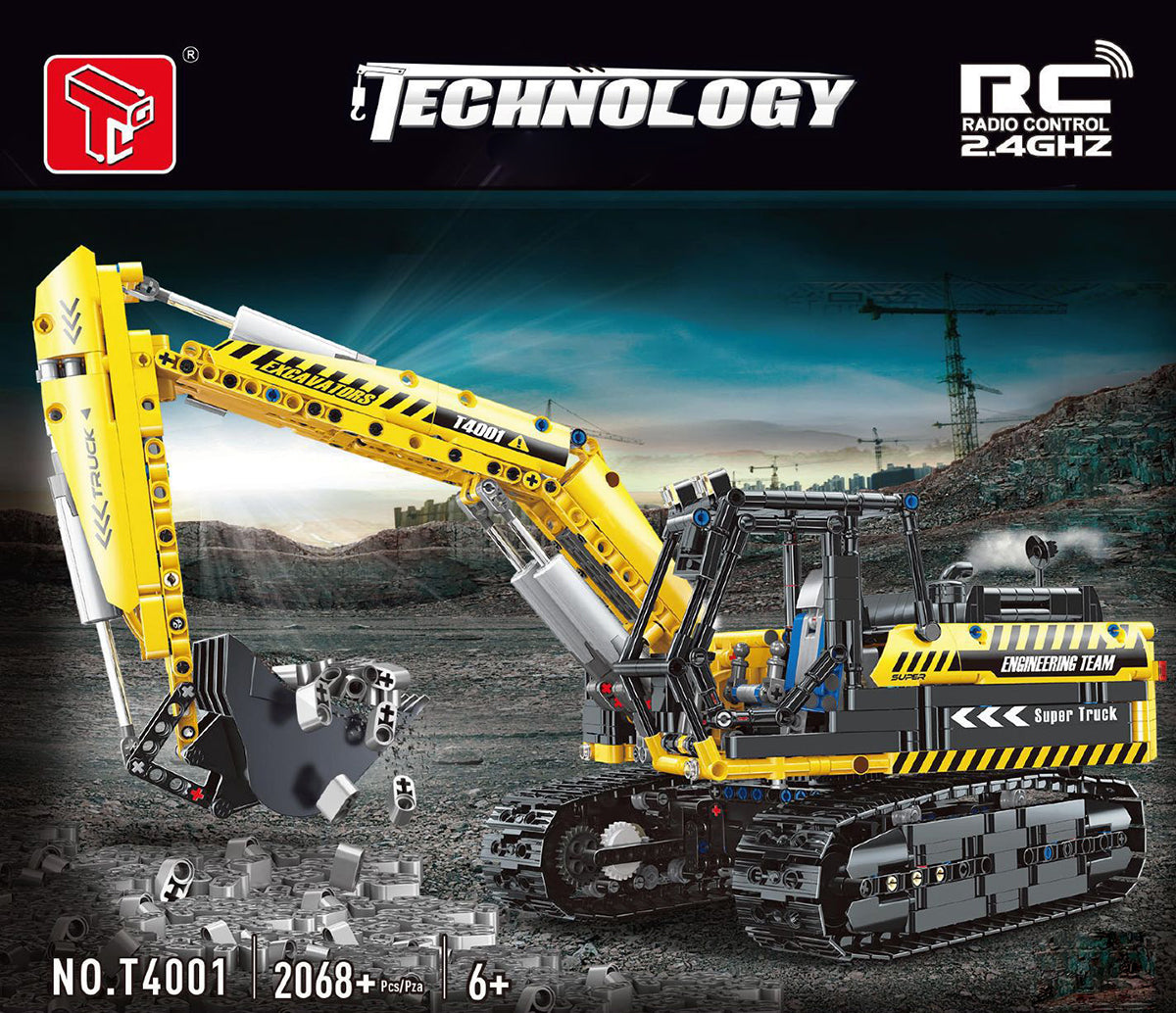 Technik Bagger Ferngesteuert, 2068 Teile Technik Raupenbagger Technic Ferngesteuert Bagger mit 6 Motor Modellbau Klemmbausteine Kompatibel mit Lego Technik