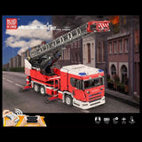 Technik LKW Feuerwehrauto mit Kranarm, 4886 Teile Technik Ferngesteuert Feuerwehr LKW mit 8 Motoren Custom Bausteine Kompatibel mit Lego Technik
