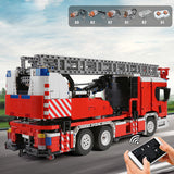 Technik LKW Feuerwehrauto mit Kranarm, 4886 Teile Technik Ferngesteuert Feuerwehr LKW mit 8 Motoren Modellbau Set Kompatibel mit Lego Technik