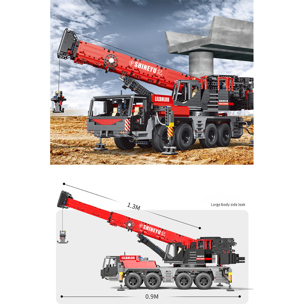 Technik Kran LKW, 4885 Teile Groß Liebherr Kranwagen, Technic Kran Ferngesteuert mit 11 Motors, Custom Bausteine Bauset Kompatibel mit Lego Technik