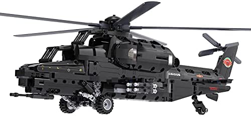 CADA C61005 Technik Hubschrauber, 1689 Teile Technik Helikopter Militär Technic Ferngesteuert Hubschrauber mit Motor und Fernbedienung Bauset Kompatibel mit Lego Technik