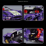Technik Aston Martin DB11 Sportwagen, 2268 Teile Technik Ferngesteuert Auto mit Motor Technic Violett Supercar Custome Bausteine Bauset Kompatibel mit Lego Technik