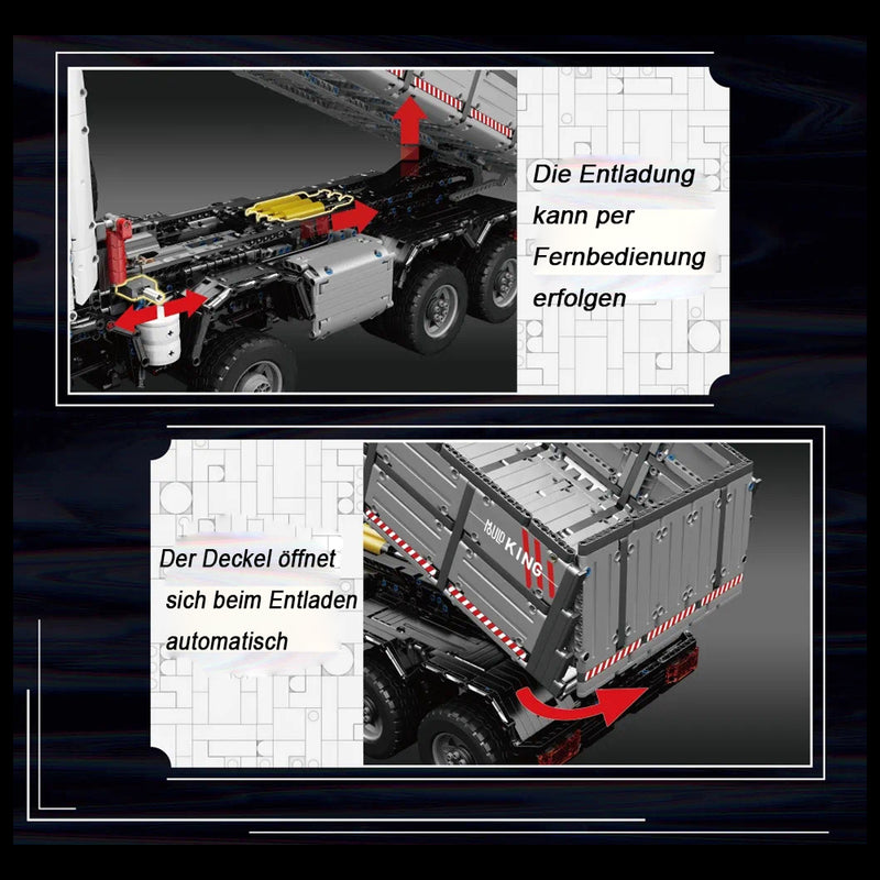 Technik LKW Ferngesteuert, Technic Pneumatik Dumper 19013 Modell, 5768 Teile Technik Truck Motorisierte Modell mit 8 Motoren, Custom Bausteine Kompatibel mit Lego Technik