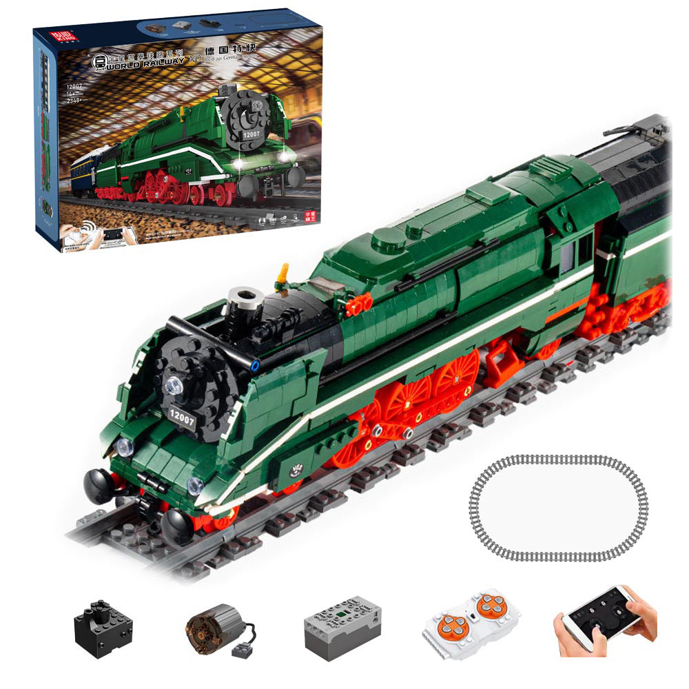 Technik BR18 201 Deutsch Schnellzug Modell, 2348 Teile Technik Dampflokomotive mit Motor und Schienen Bauset Kompatibel mit Lego Technik